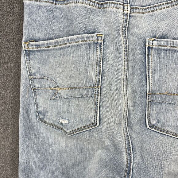 American Eagle Jeans Youth 0 Next Level Stretch Distressed Curvy Hi Rise Jegging - Picture 13 of 14